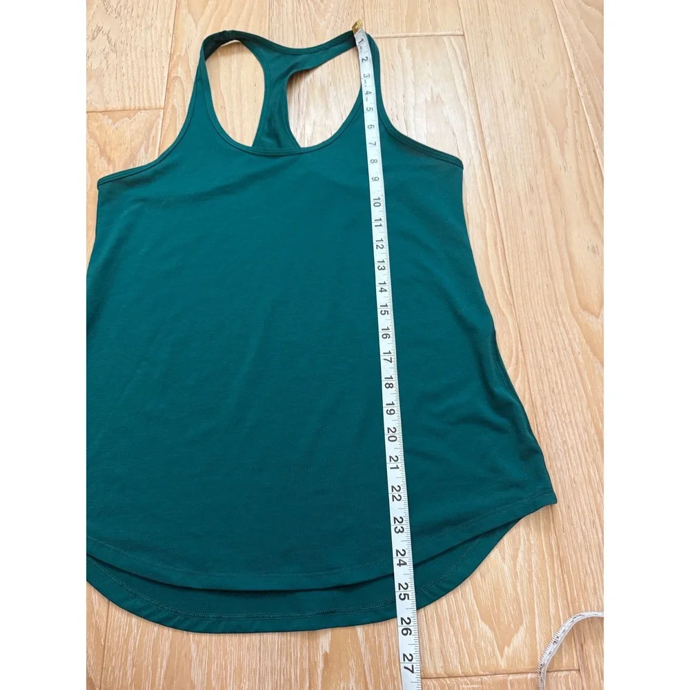Lululemon Racerback Tank Top Teal Green Curved‎ Hem Athletic Workout  active - Picture 3 of 6